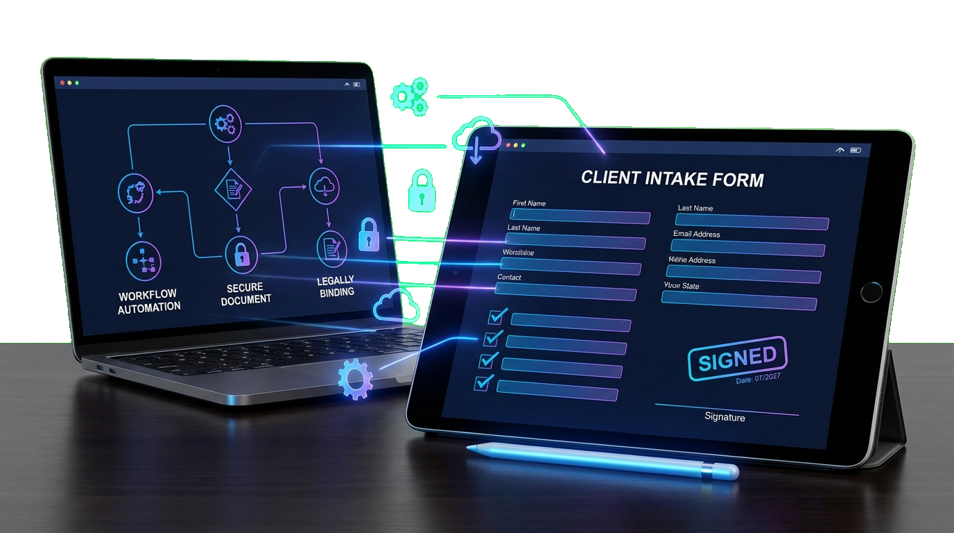 Automated forms with legally binding digital signatures